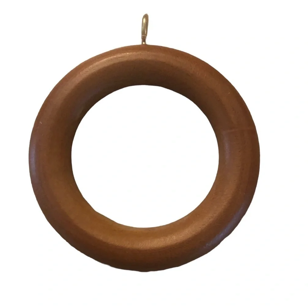 Curtain Rings With Clips Vintage Faux Wood Brown 2” 21 Pieces Home Decorating